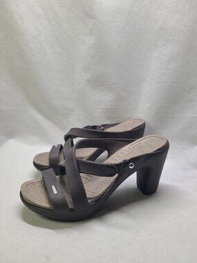 CROCS Cyprus IV 3.5 Inch Heel Espresso Brown Women's Size 8- RARE